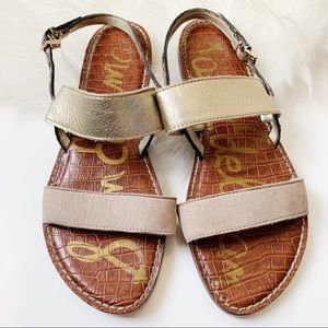 Sam Edelman Georgiana Sandals Gold & Snakeskin 9.5